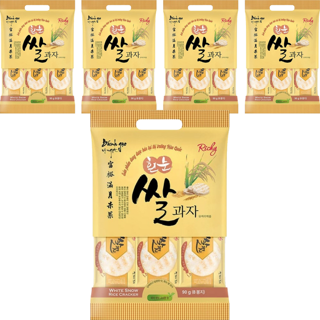 Richy 瑞奇 富裕滿月米餅, 90g, 5袋