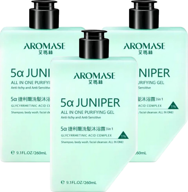 AROMASE 艾瑪絲 5α捷利爾洗髮沐浴露 3合1, 3個, 260ml
