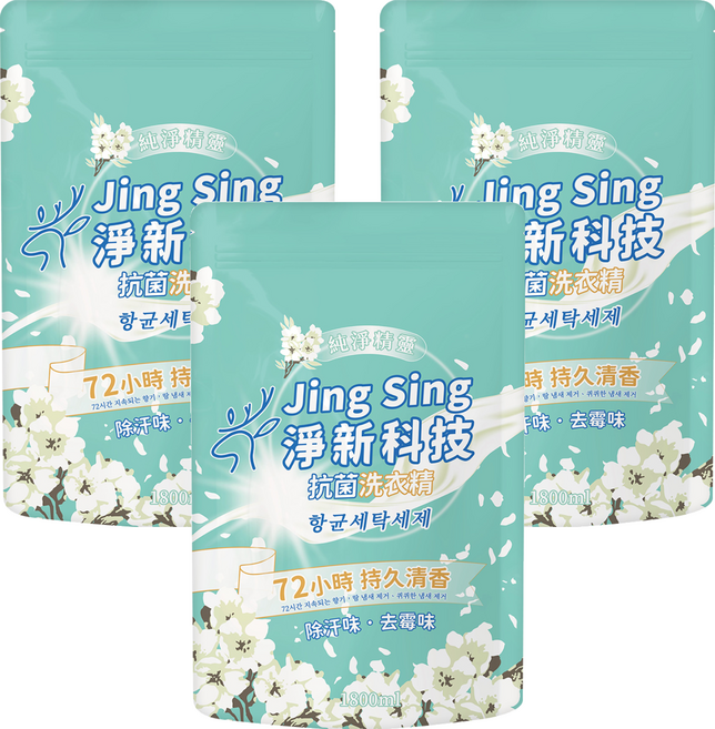 淨新科技 洗衣精補充包 03 純淨精靈, 3個, 1.8L