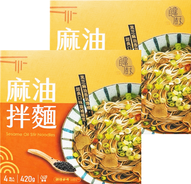 CHAN CHU 饞廚 乾拌麵 麻油口味 105g, 8包