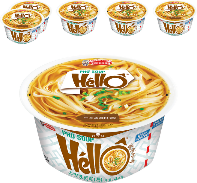 AceCOOK HELLO 牛肉味河粉 湯, 6個