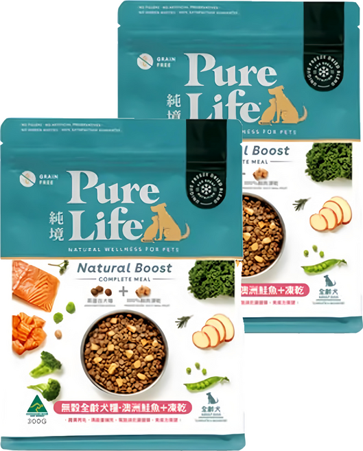 Pure Life 純境 無穀全齡犬糧, 澳洲鮭魚 + 凍乾, 1800g, 2袋