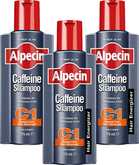 Alpecin 台灣公司貨 咖啡因洗髮露, 3件, 375ml