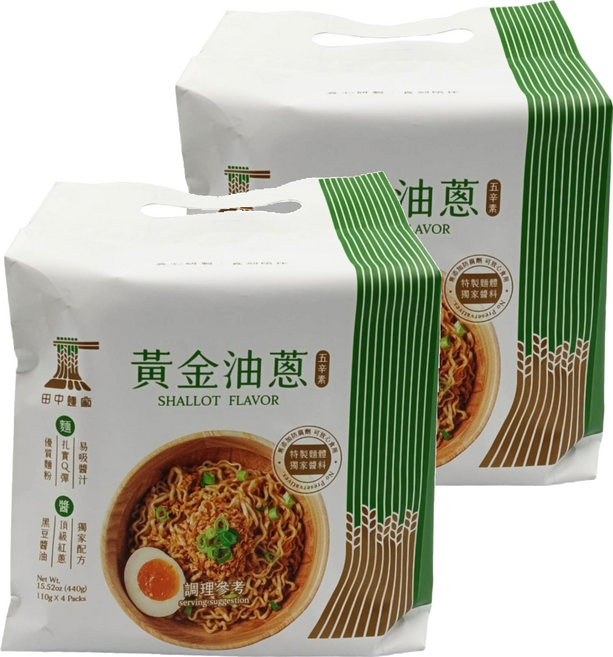 520 NOODLES 田中麵廠 黃金油蔥拌麵, 440g, 2個