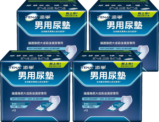 TENA 添寧 男用尿墊 Level 1, 23cm, 4個, 12個裝