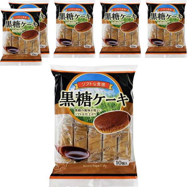 Shiawasedou 幸堂 黑糖蛋糕, 185g, 6袋