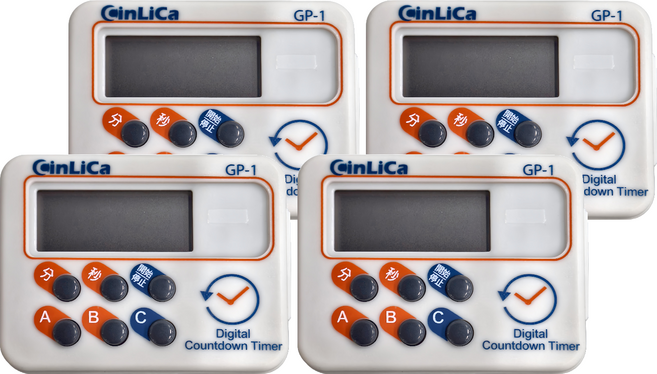 CinLiCa 大音量正倒數計時器 GP1 68 x 53 x 233.3mm 37g, 白色, 4個
