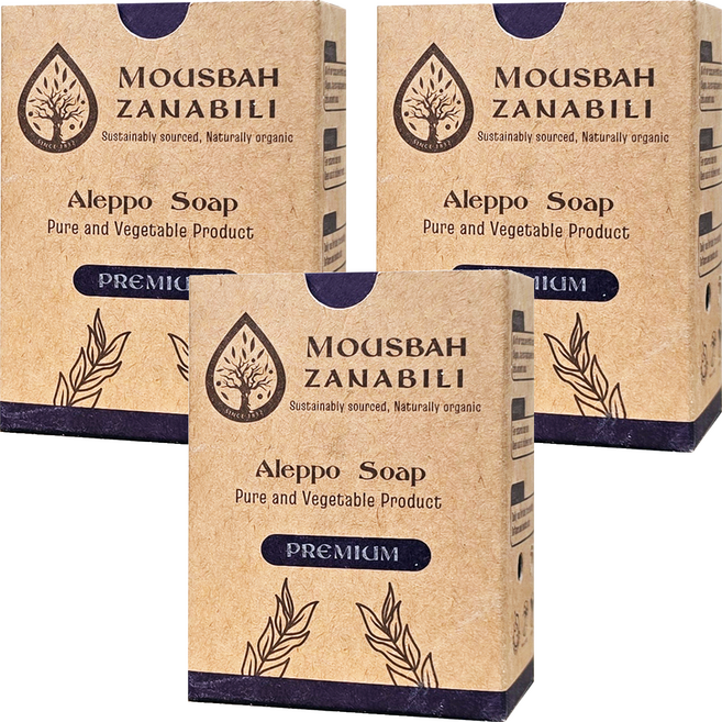 MOUSBAH ZANABILI 薩納貝莉 16%月桂完美呵護阿勒坡古皂, 190g, 3個