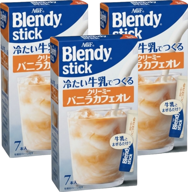 Blendy stick 牛奶香草奶香咖啡, 5.5g, 3套, 7個裝