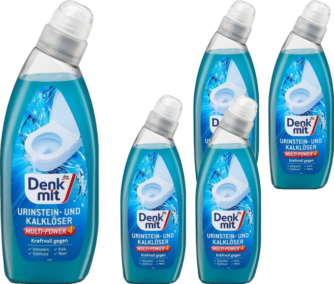dm Denk mit 馬桶去污清潔劑 強力藍, 5個, 750ml
