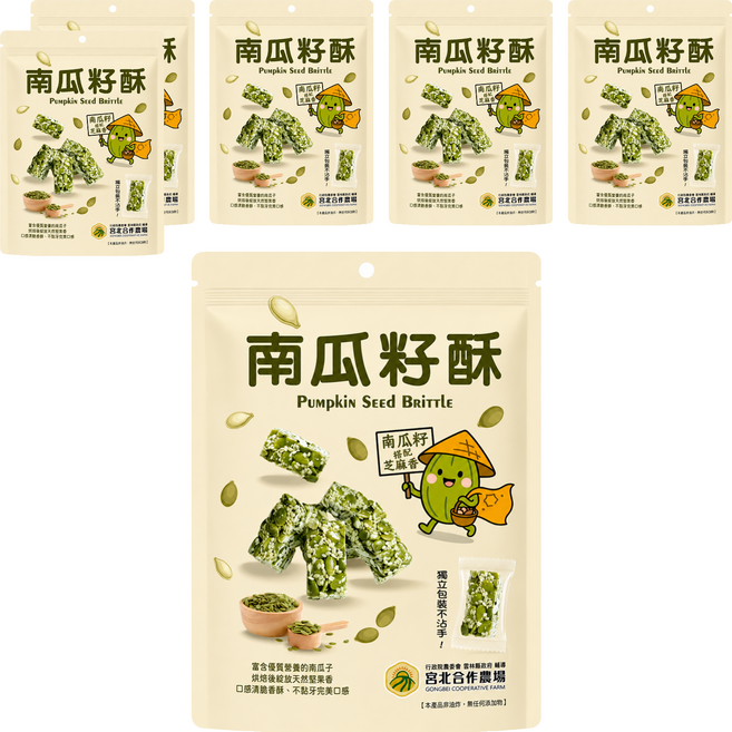 宮北合作農場 南瓜籽酥, 100g, 6個