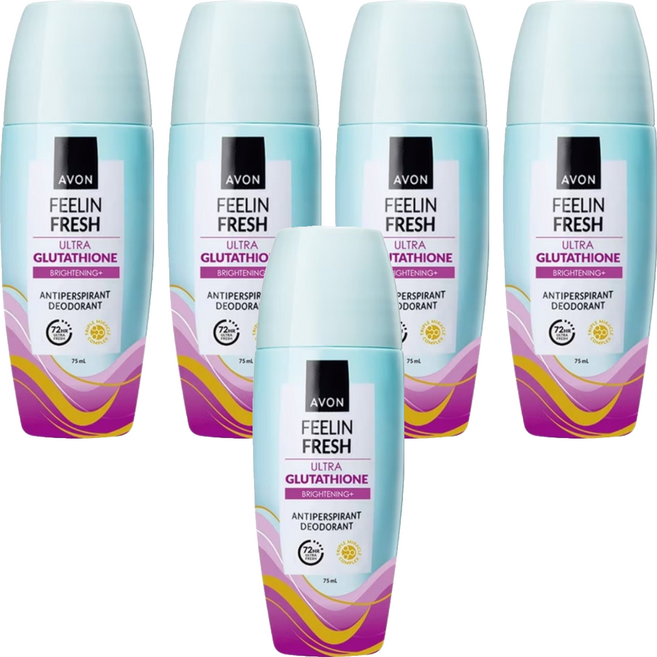 AVON 雅芳美白透亮制汗體香劑, 5個, 75ml