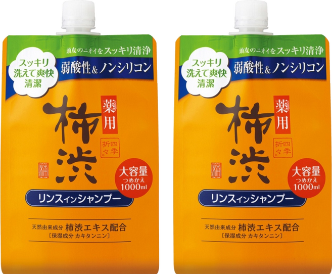 四季應時 柿 洗髮精, 1L, 2包
