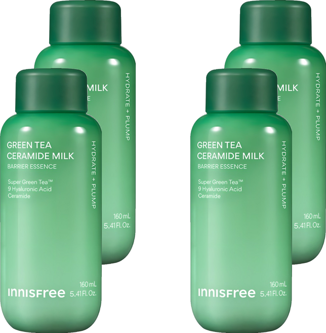 INNISFREE 台灣公司貨 綠茶神經醯胺牛奶水精華, 4個, 160ml