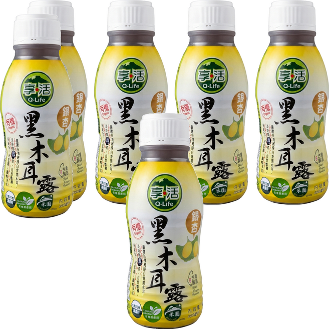 Q-Life 享活 有機黑木耳露 銀杏, 6個, 350ml