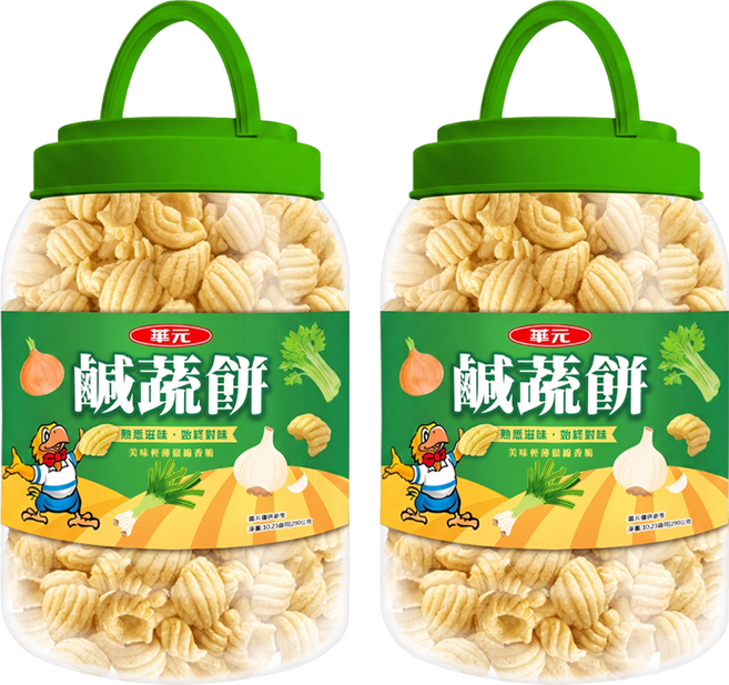 華元 鹹蔬餅口味, 290g, 2個