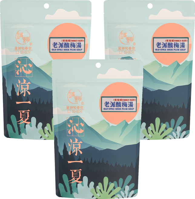 麗紳和春堂 老派酸梅湯家庭號, 150g, 1個, 3包