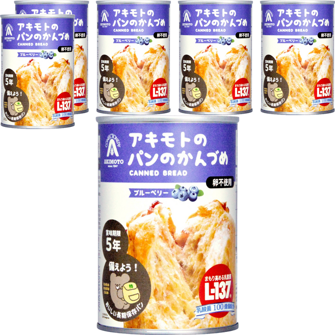 AKIMOTO 罐裝麵包 藍莓口味, 100g, 6個