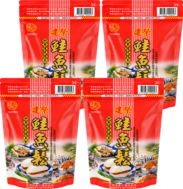 建榮 鮭魚鬆, 300g, 4個