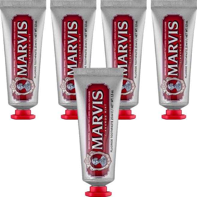 MARVIS 台灣公司貨 義大利精品牙膏 肉桂薄荷, 5個, 25ml