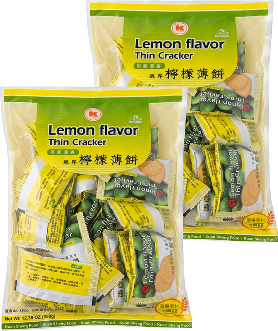 冠昇食品 檸檬薄餅, 350g, 2個