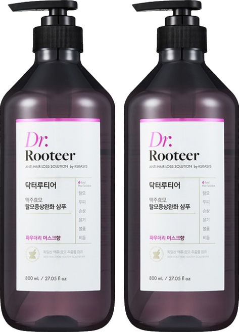 DrRooteer 啤酒酵母髮根強健洗髮精 柔霧麝香調, 2件, 800ml