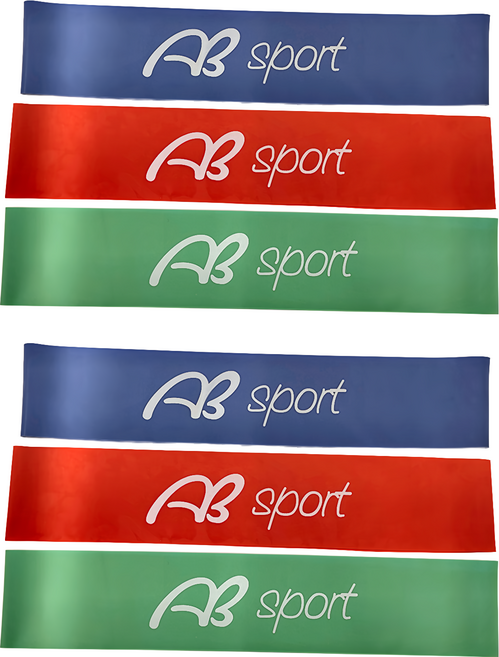AB Sport 瑜珈彈力圈 60g 3個, 紅色 + 綠色 + 藍色, 2組