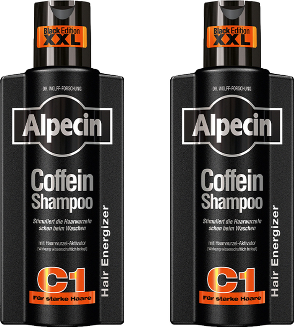 Alpecin 台灣公司貨 咖啡因洗髮露 黑色經典款, 2件, 375ml