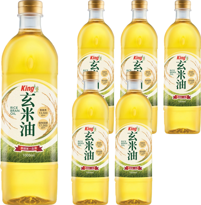 Kingriceoil 國王玄米油, 6個, 1L