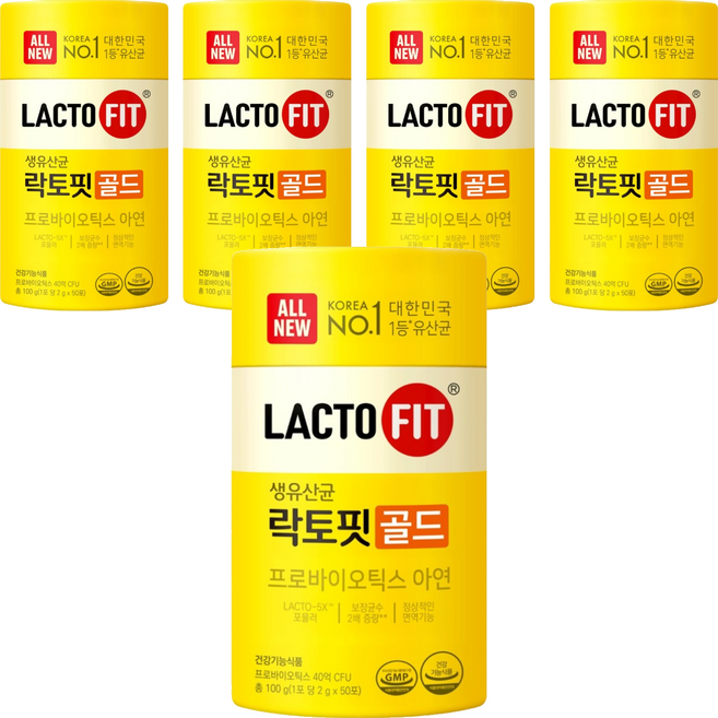 Chong Kun Dang 鍾根堂 LACTO-FIT GOLD 益生菌粉末食品 大童與成人款 50包, 2g, 5個