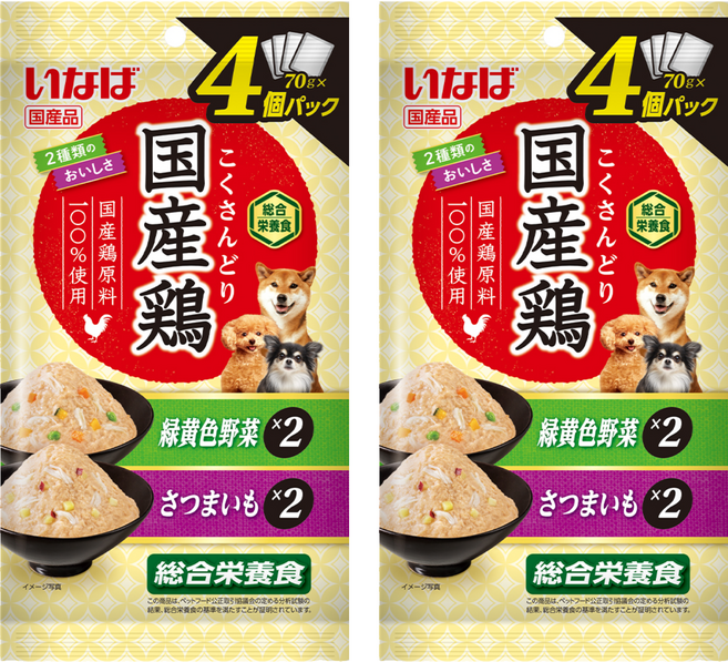 INABA 國產雞系列 CIAO 汪餐包 綜合營養食 DRP-146, 280g, 2個, 綜合蔬菜 + 地瓜