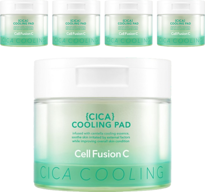 Cell Fusion C 台灣公司貨 積雪草鎮靜涼感棉片 180ml, 5個, 70片