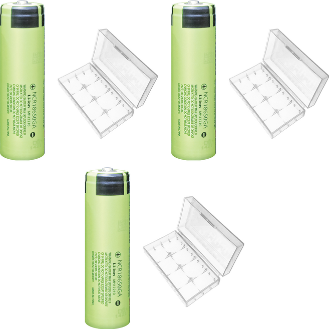 YADI 亞第 日本松下 18650可充式鋰電池 尖頭 3300mAh BT4-18650-PS-3300P-1 附防潮收納盒, 3個, 1個裝