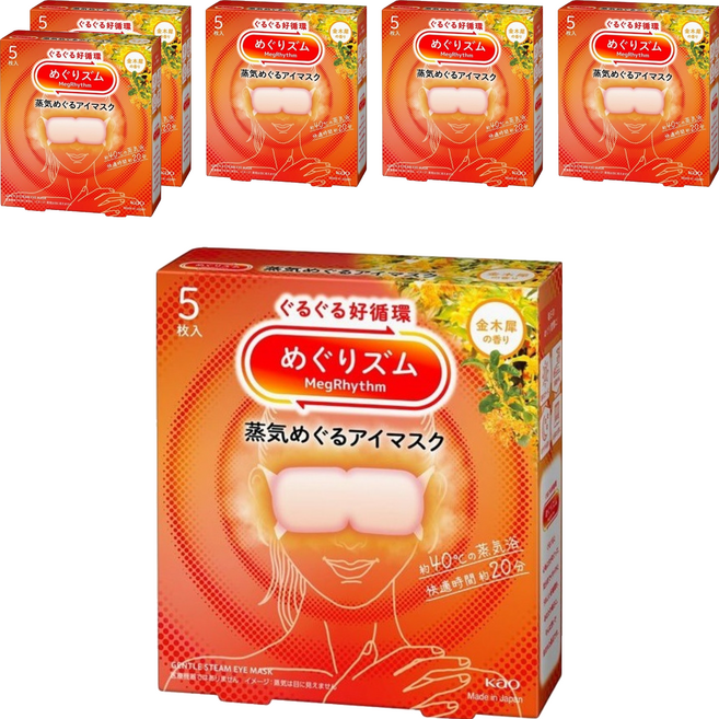 Kao 花王 MegRhythm 美舒律 蒸氣眼罩 金木犀花香, 5片, 6盒