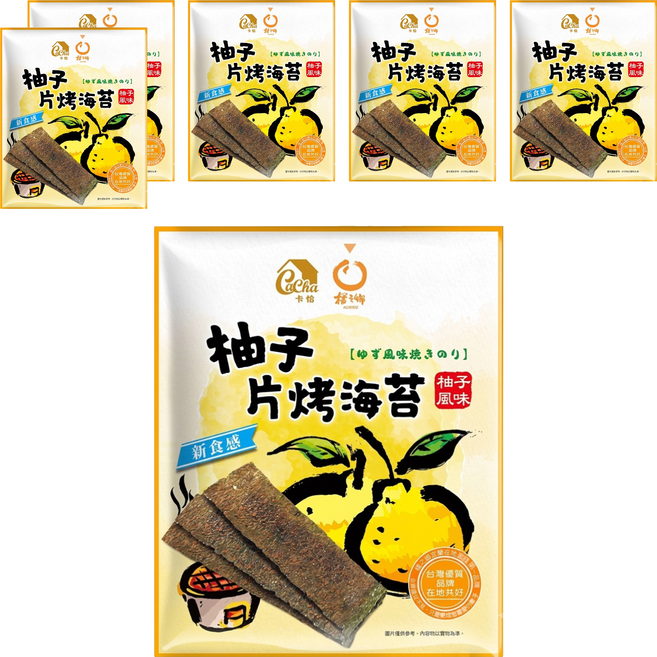 CACHA 卡恰 片烤海苔 柚子風味 全素, 32g, 6個