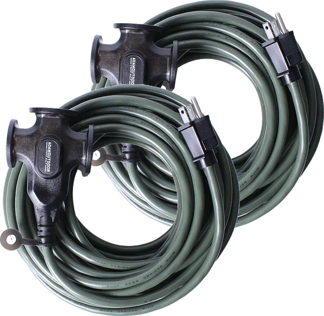 ADAMOUTDOOR 戶外延長 動力線 3孔 ADPW-EC3P10M-G 原廠保固, 軍綠色, 2條, 10m