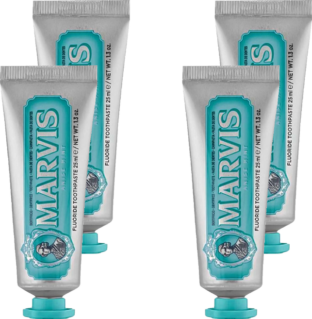 MARVIS 台灣公司貨 義大利精品牙膏 茴香薄荷, 4個, 25ml