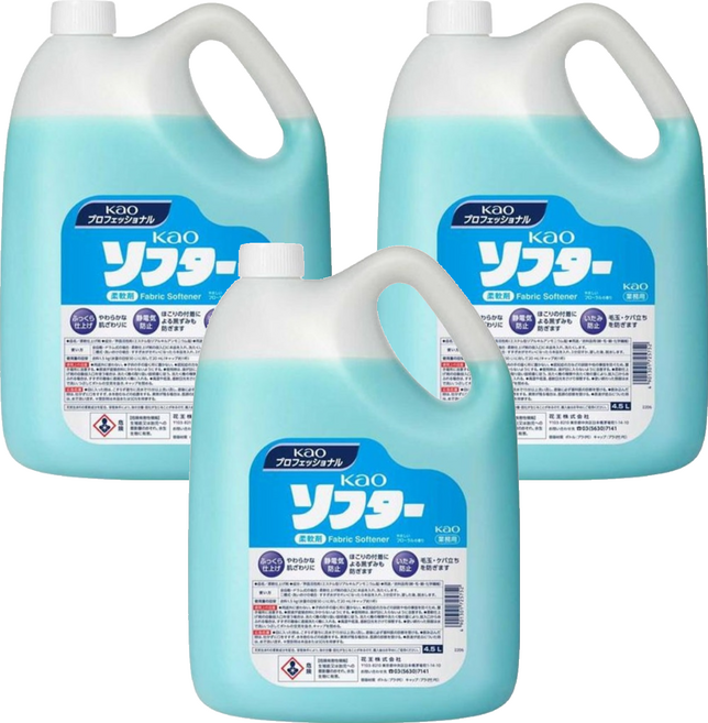 Kao 花王 衣物柔軟精 藍色, 3個, 4.5L