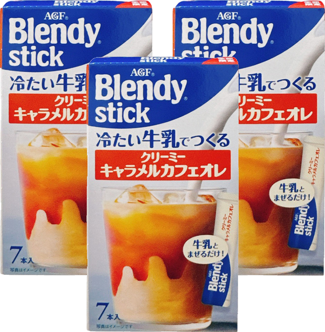 Blendy stick 牛奶焦糖咖啡, 6.5g, 3套, 7個裝