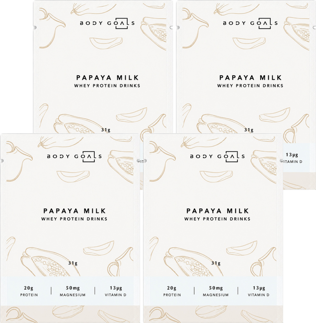 BODY GOALS 乳清蛋白飲木瓜牛奶, 31g, 4個