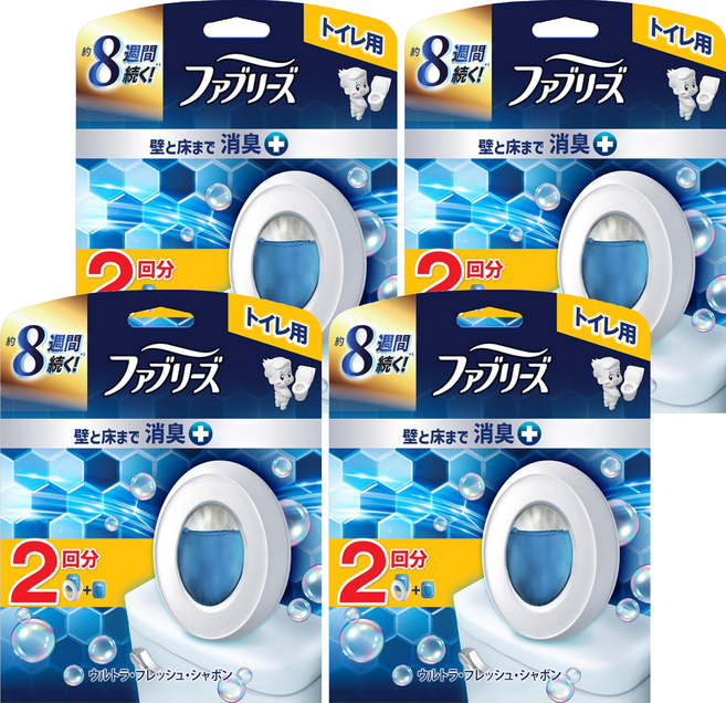 febreze 風倍清 日本原裝進口 廁所消臭芳香劑 6.3ml + 補充包 6.3ml, 4套, 12.6ml, 極致清新皂香