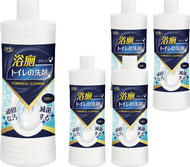 洗樂 浴廁強力清潔劑, 5個, 500ml