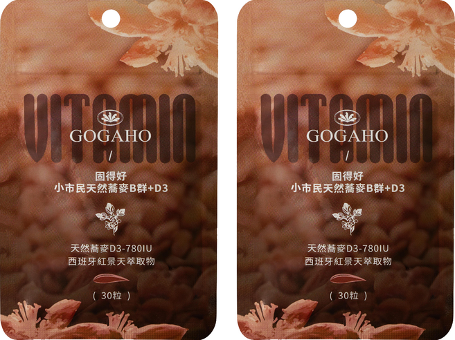 GOGAHO 小市民天然蕎麥B群+D3, 30顆, 18g, 2個