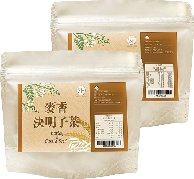 SUPER FOOD 麥香決明子茶, 2個, 12.5g, 10個裝