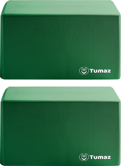 Tumaz 月熊 50D高密度EVA瑜珈磚, 經典綠, 2個