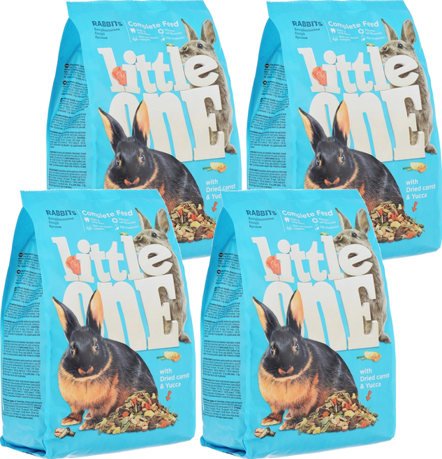 little onE 兔子飼料, 900g, 4包