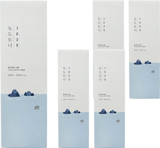 RoUND LAB 台灣公司貨 1025 獨島保濕化妝水, 500ml, 5個