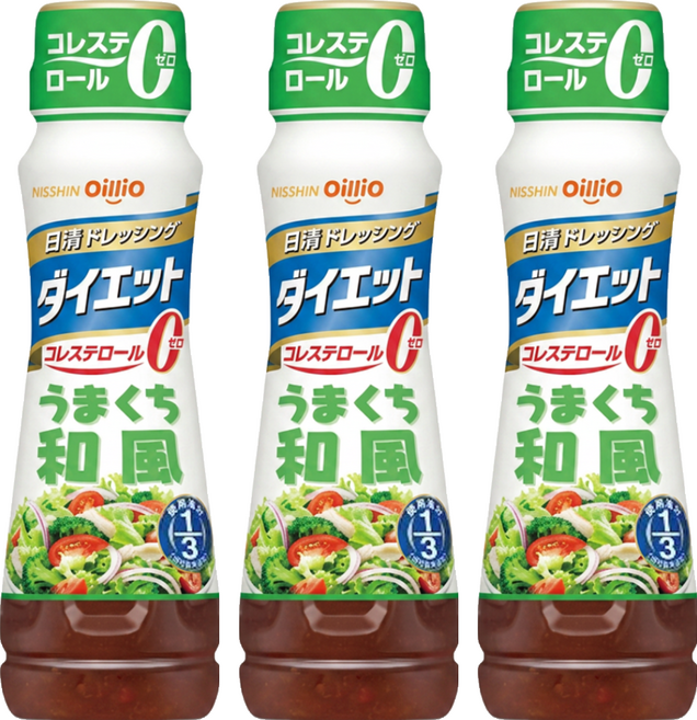 OilliO 液狀沙拉醬 1/3 和風甘味, 3個, 185ml