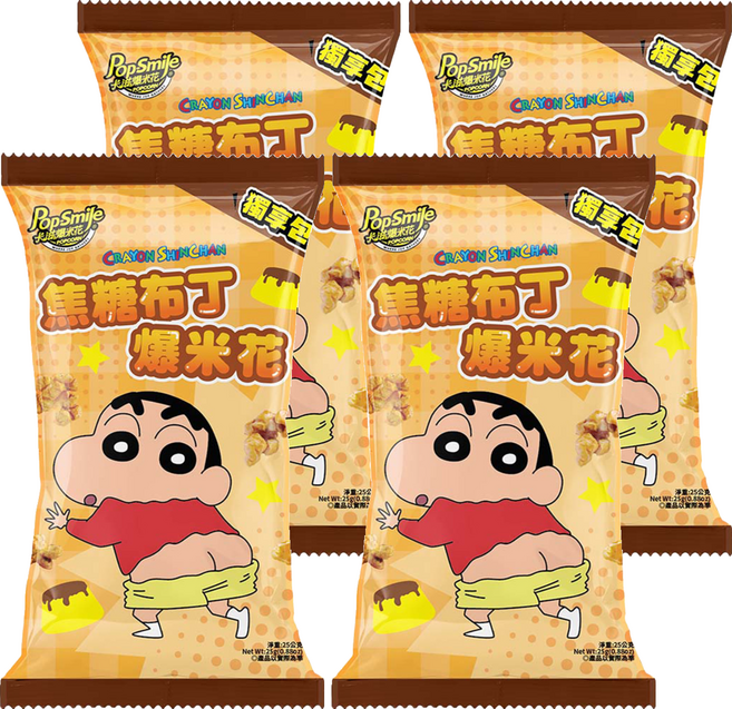 Pop-Smile 卡滋 焦糖布丁風味爆米花 獨享包, 25g, 4個