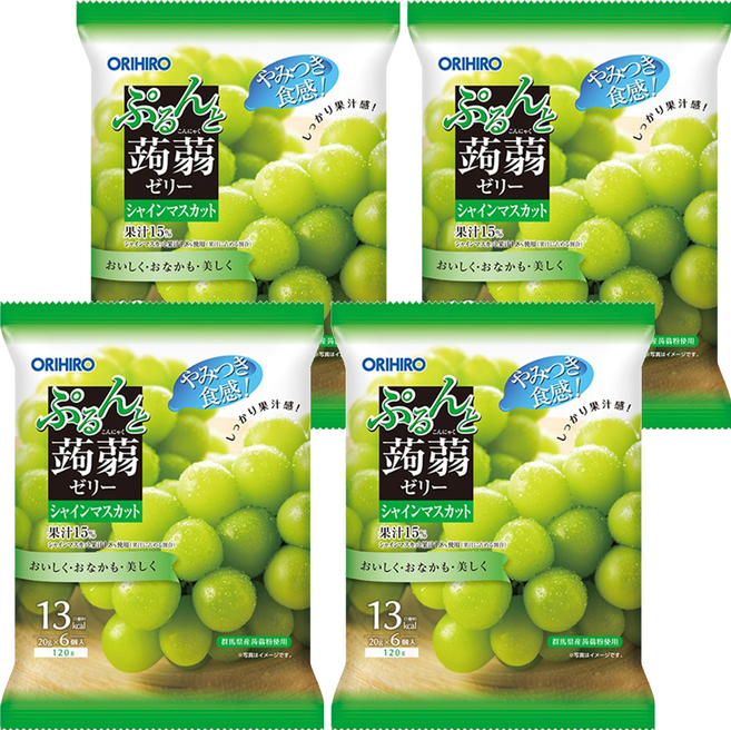 ORIHIRO 蒟蒻果凍 麝香葡萄風味, 120g, 4袋